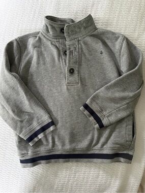 Janie and Jack Button-Neck varsity preppy sweatshirt